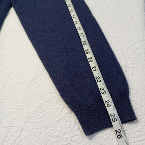 Joseph Abboud Mens V-Neck Sweater L 100% Cashmere Navy Blue - Picture 6 of 8